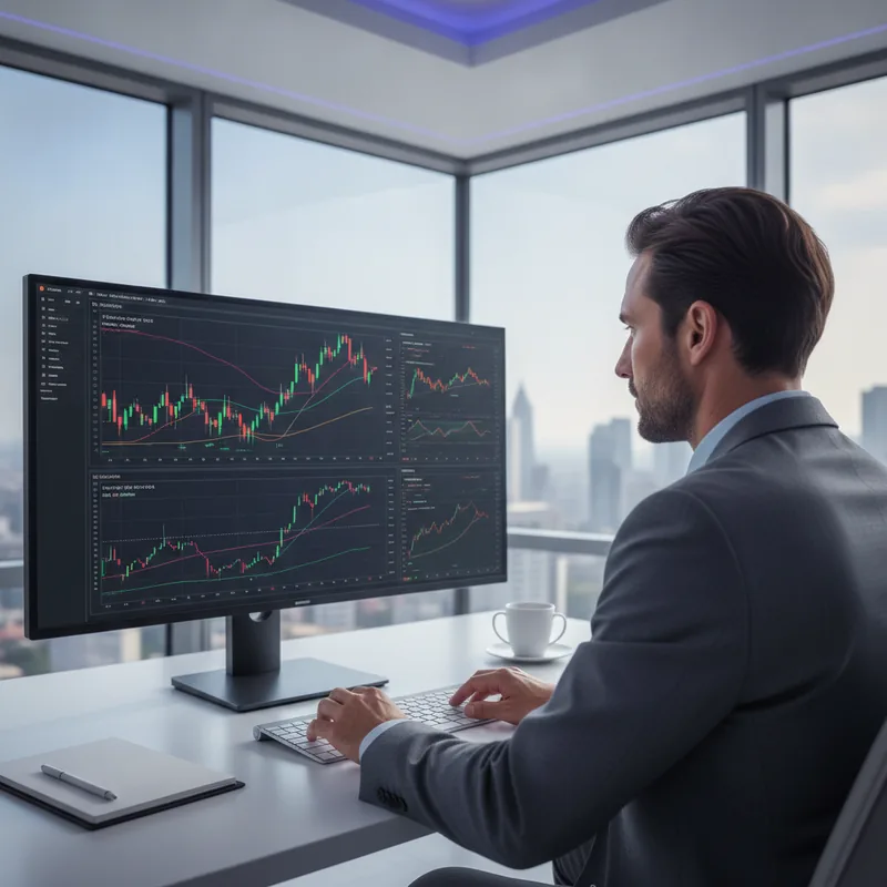 Focused investor reviewing a portfolio strategy on screen